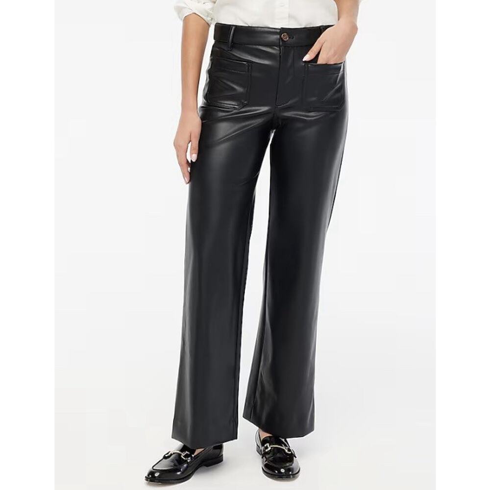 J. Crew Factory Petite Lizzie High Rise Patch Pocket Faux Leather Pant CB413 29P